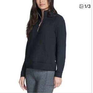 Skechers Ladies  Ribbed 1/4 Zip High-Neck Top